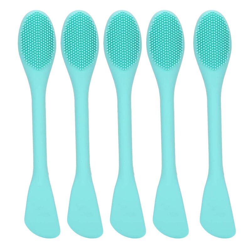 Green Dual Headed Silicone Applicator Sticks 5pcs for Facial Cleansing and Even Cream Spread - Image 1
